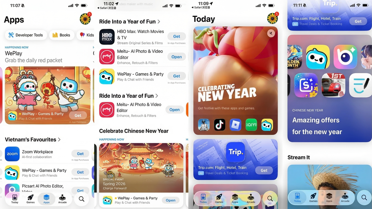 Sự kiện Tết tại Đông Nam Á của WePlay được App Store Today đề xuất cả trong chuyên mục đặc biệt lẫn danh sách tổng hợp